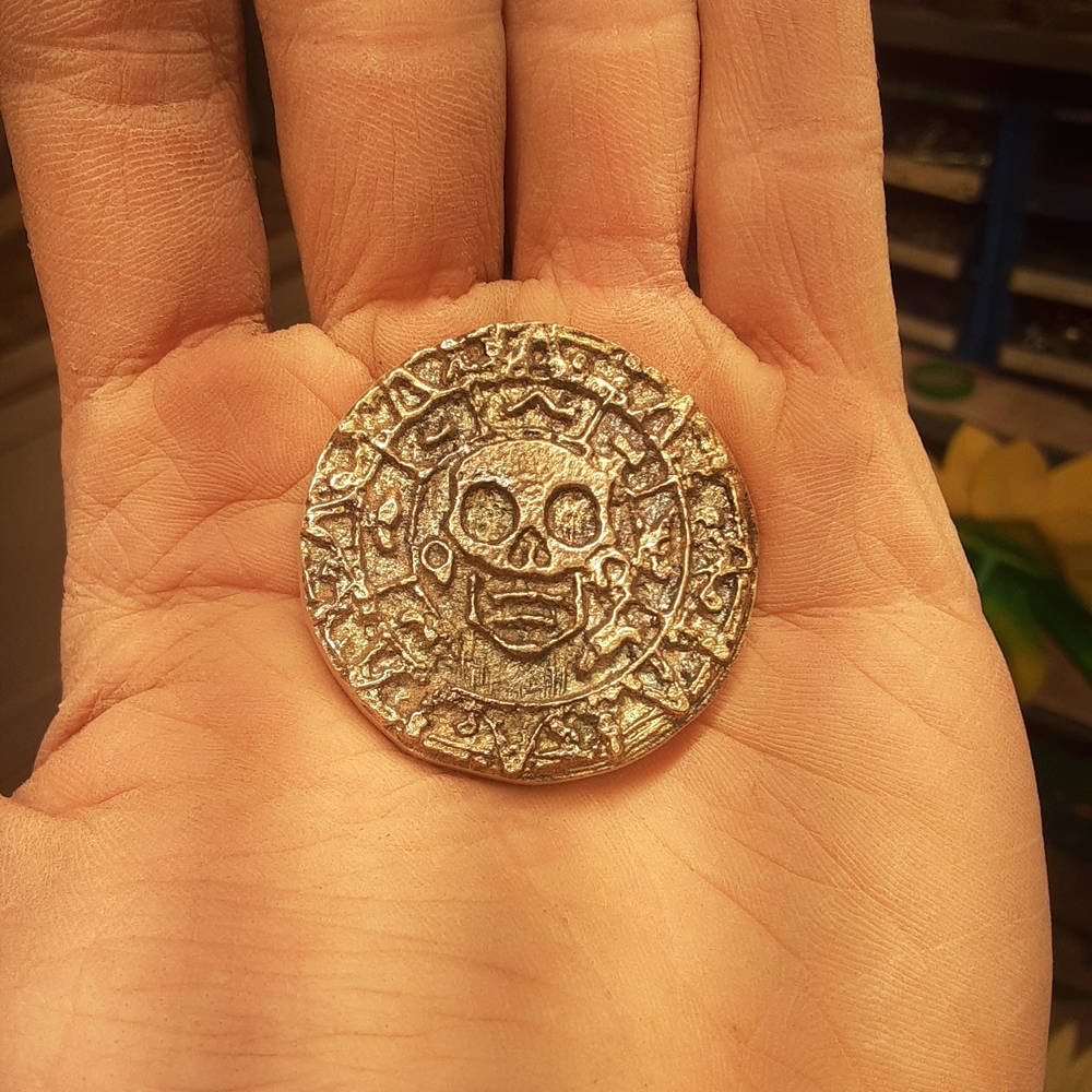Brass Pirate Skull Coin